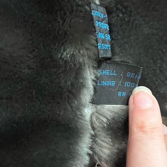 Vtg 90s Steve Madden Leather Bomber Jacket Faux Fur Lined Coat‎ Black Women’s - Picture 10 of 14